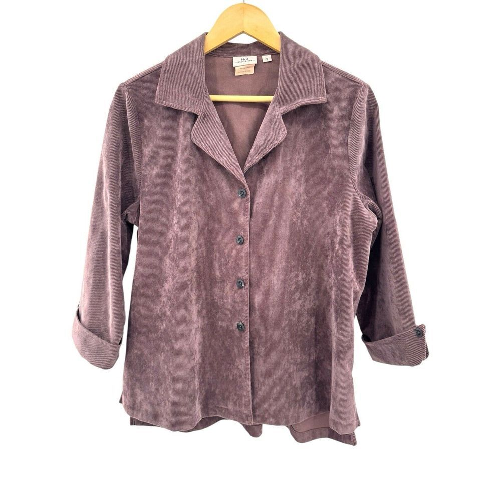 HOT‎ COTTON Marc Ware Textured Corduroy Button Up Top Shacket Size Small